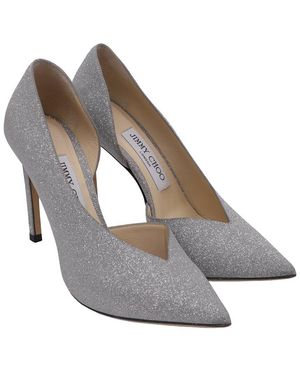 Jimmy Choo Glitter Sophia 100 Pump (Authentic Pre-Loved) - Grey