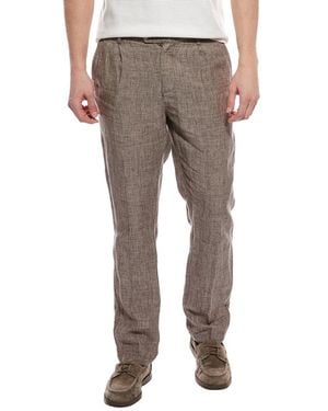 Onia Linen Tapered Pleated Trouser - Grey