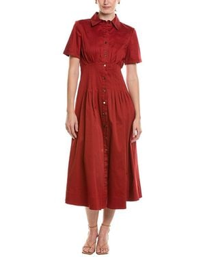 Anne Klein Midi Shirtdress - Red