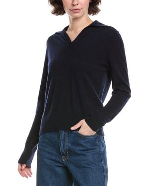Vince Wool & Cashmere-Blend Polo Jumper - Blue