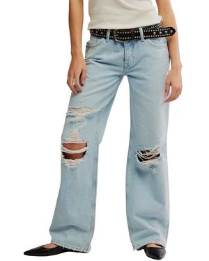 Free People Tennessee Low Rise Relaxed Jean - Blue