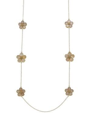 Juvell Plated Lab-Grown Mother Of Pearl Cz Clover Necklace - White