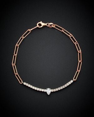 Italian Gold Over Silver 14K 0.30 Ct. Tw. Diamond Bracelet - Black