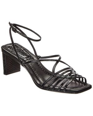 Alexandre Birman Naya 50 Embossed Leather Sandal - Black