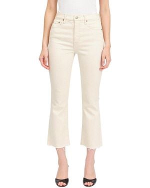 Daze Denim Shy Girl Raw Cut High Rise Crop Kick Flare Jean - Natural
