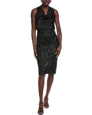 Aidan Mattox Solid Mid Dress - Black