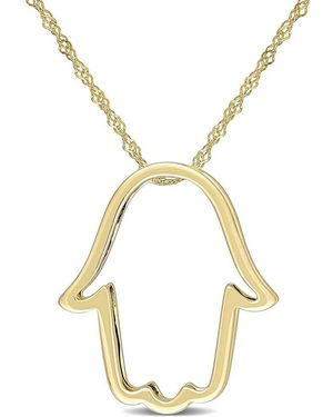 Rina Limor 14k Hamsa Pendant - Metallic