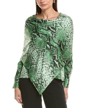 Oscar de la Renta Tie Bow Silk Blouse - Green