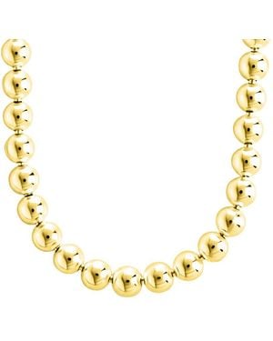 Sterling Forever 14K Plated Basia Dainty Beaded Chain Necklace - Metallic
