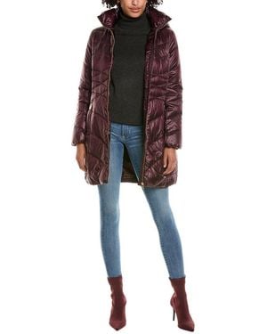 Via Spiga Swirl Down Coat - Purple