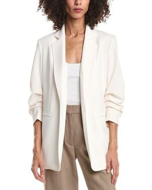 Anne Klein Scrunch Sleeve Open Jacket - White