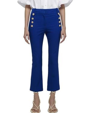 10 Crosby Derek Lam Robertson Crop Flare Trouser - Blue
