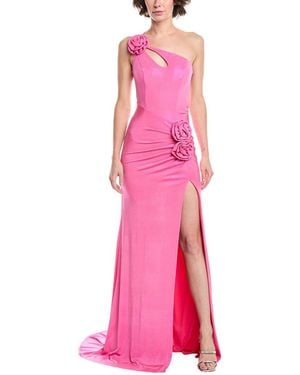 Jovani One-Shoulder Gown - Pink