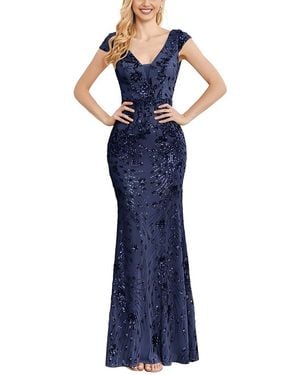 Vincent Embellished Maxi Dress - Blue