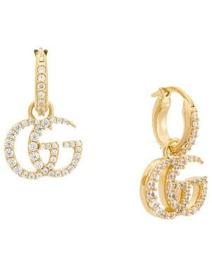 Gucci Gg Marmont Crystal Earrings - Metallic