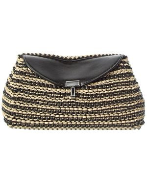 TOTEME T-Lock Mini Leather Clutch - Black