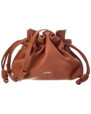 Loewe Flamenco Mini Leather Clutch - Brown