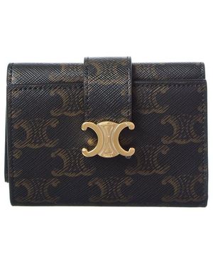 Celine Triomphe Canvas Fine Strap Wallet - Black