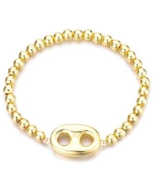 Adornia Mariner Link Stretch Bead Bracelet - Metallic