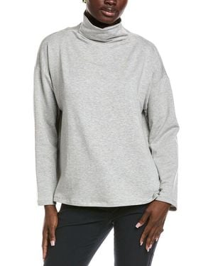 Eileen Fisher Funnel Neck Box Top - Grey