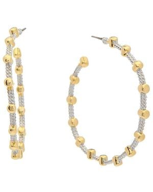 Juvell 18k Plated Pearl Hoops - Metallic