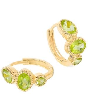 TIRAMISU Plated 2.78 Ct. Tw. Peridot Hoop Earrings - Yellow