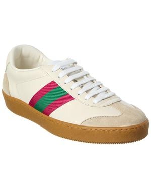 Gucci Leather & Suede Trainer - White