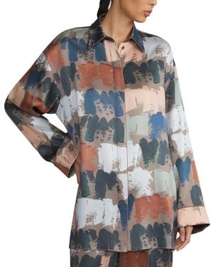 Lafayette 148 New York Boyfriend Oversized Shirt - Blue