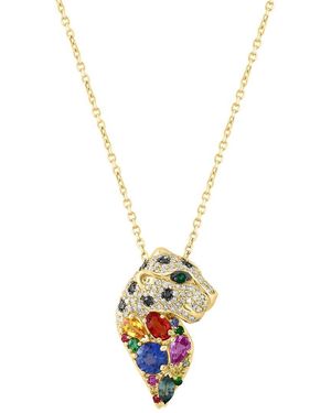 Effy Fine Jewelry 14K 2.36 Ct. Tw. Diamond & Gemstone Necklace - Metallic