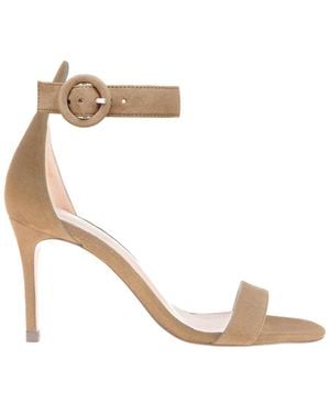 L'Agence Gisele Suede Heeled Sandal - White