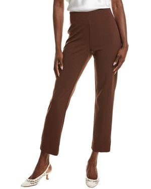 Anne Klein Hollywood Waist Straight Ankle Pant - Brown