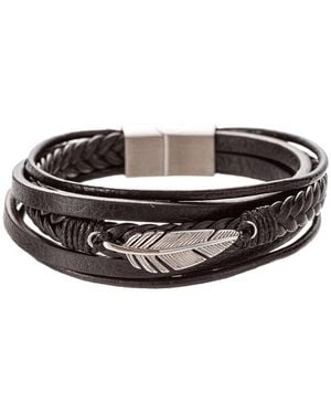 Eye Candy LA The Bold Collection Leather Jayden Bracelet - Black