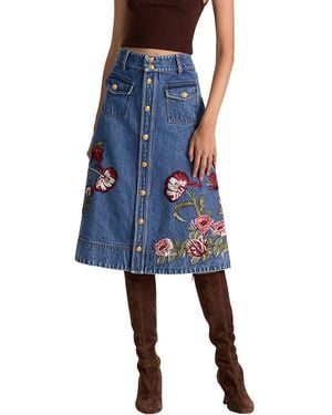 Alice + Olivia Dahlia Midi Skirt - Blue