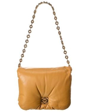 Loewe Goya Puffer Leather Shoulder Bag - Brown