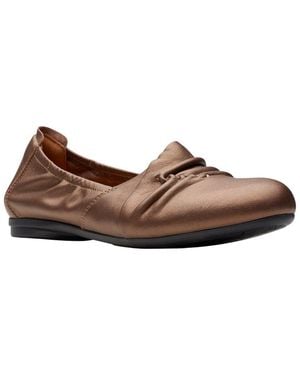 Clarks Rena Way Leather Ballet Flat - Brown