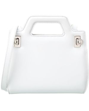Ferragamo Ferragamo Wanda Leather Mini Clutch - White