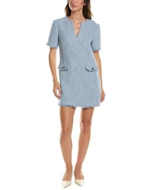 Toccin Blythe Wool-Blend Mini Shift Dress - Blue