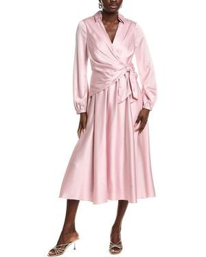 Badgley Mischka Wrap Full Skirt Day Dress - Pink