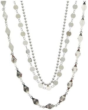 Italian Gold Over Silver 18K Plated Multi Strand Necklace - White