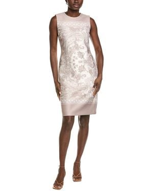 Anne Klein Printed Scuba Sheath Dress - Natural