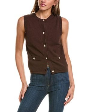 525 America Chanel Style Vest Jumper - Brown