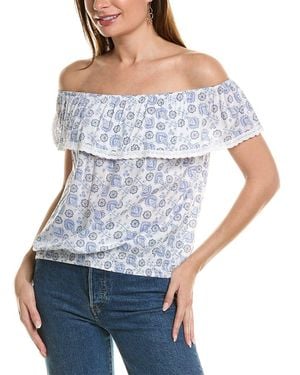 BEACH TO BISTRO BY SIGRID OLSEN Beach To Bistro St. Tropez Blouse - Blue