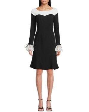 Shani Crepe A-Line Mini Dress - Black
