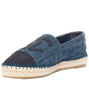 CHANEL Patent Leather Animal Espadrille (Authentic Pre-Loved) - Blue