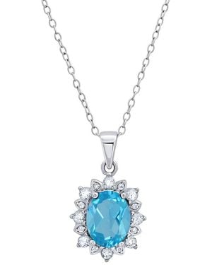 MaxColor 2.10 Ct. Tw. Swiss Topaz Pendant Necklace - Blue