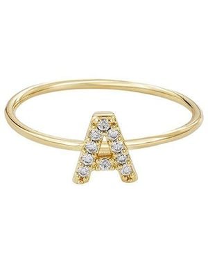 Adornia 14K Plated Cz Initial Ring - White