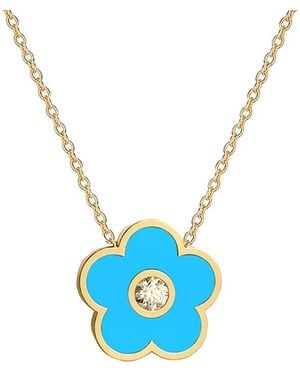 Gabi Rielle 14K Over Agate Cz Stackable Necklace - Blue