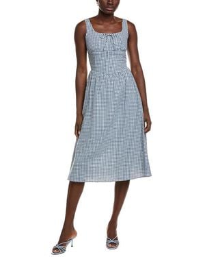 IPPONELLI Gingham Midi Dress - Blue