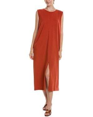 Eileen Fisher Solid Midi Dress - Red