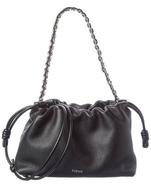 Loewe Flamenco Medium Leather Bucket Bag - Black